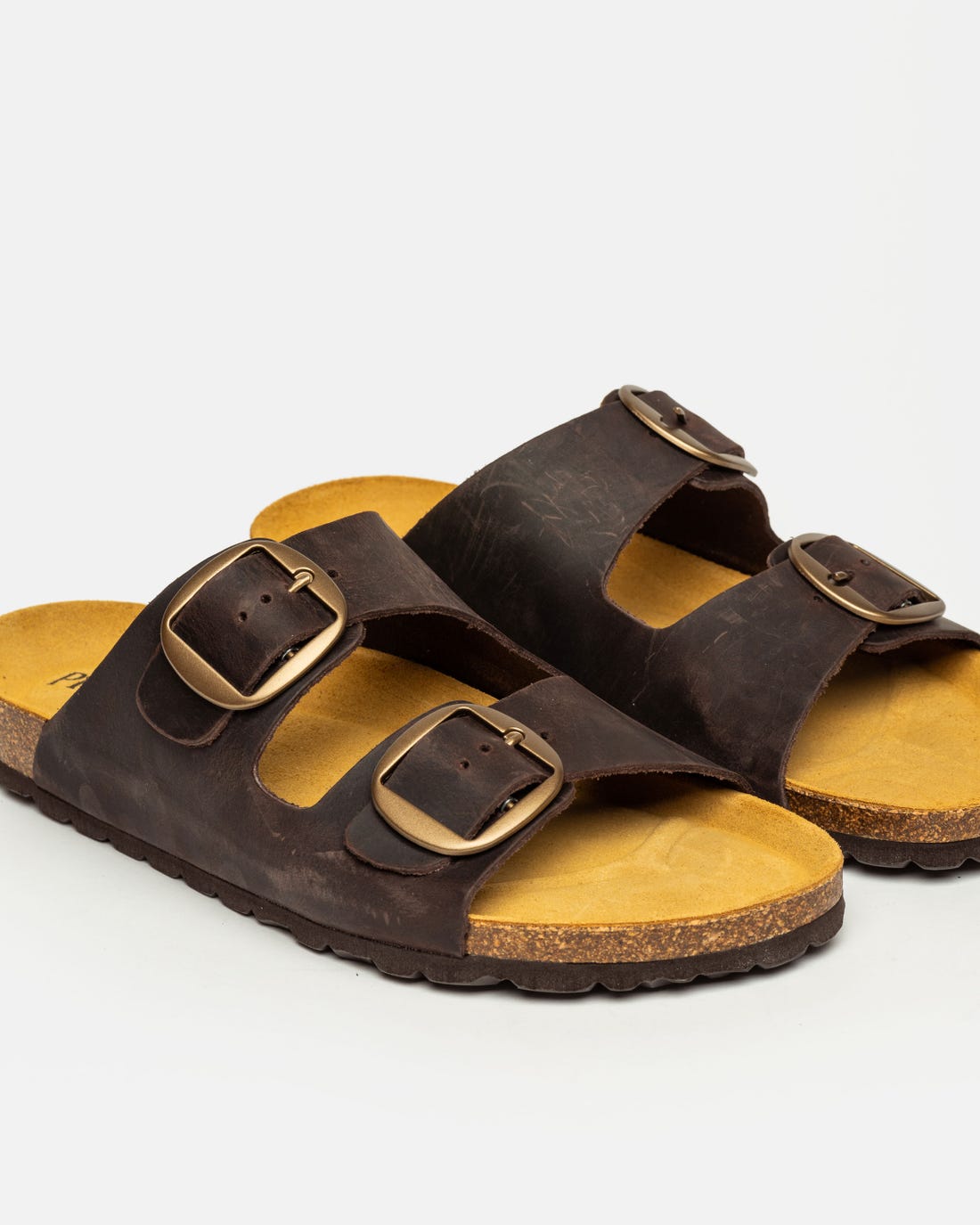 Sandalia baja Lena en cuero liso